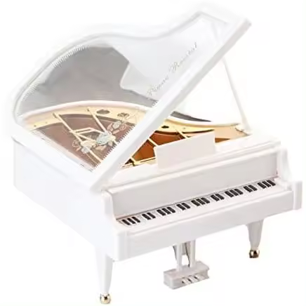 Mecanismo de caja de música linda Bailarina giratoria clásica Piano Mecanismo de relojería Manivela de plástico para niña para mujer Hermana Dama Piano Caja musical Regalo creativo del día de San Valentín Laputa Piano Dancing Girls Box - 1