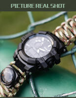 Reloj De Sobrevivencia Militar Multifuncional SHIYUNME Para Hombres Resistente Al Agua Con Cordón Paracord Para Camping Y Senderismo Reloj De Mano Con Pantalla LED Y Compás - details 7