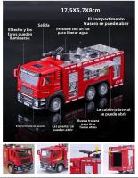 Juguete De Coche De Bomberos 1/32 Con Sonido Luz Escalera Camión De Rescate Decoración Regalo Para Niños Metal Rojo - details 16