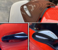 Película De Fibra De Carbono 9D Plateado Oro Brillante PET Para Emparejamiento De Vehículos Motocicletas Techo Alas Traseras Espejos Con Válvula De Escape - details 7