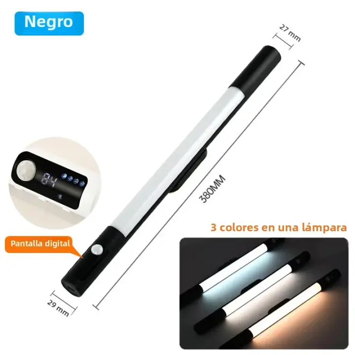 Lámpara Nocturna Recargable De Sensor De Movimiento LED Para Cocina Luz De Escritorio Luz De Armario Tipo C Con Pantalla Digital - 1
