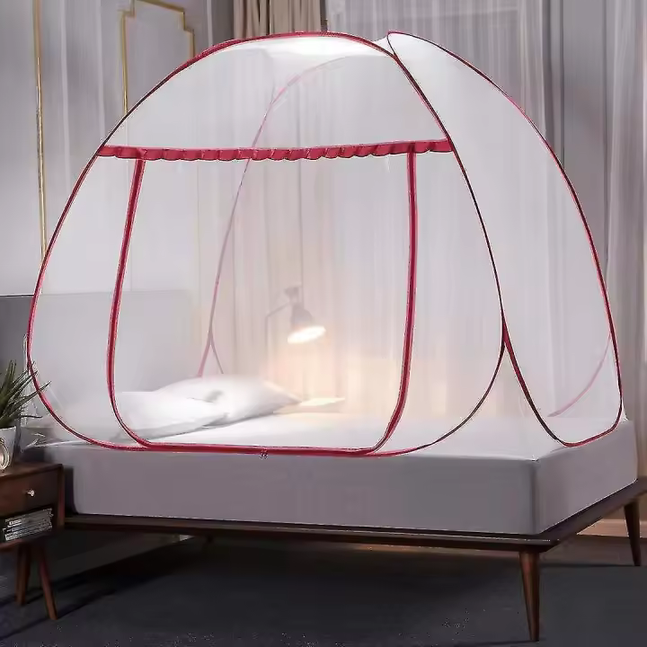 Pop Up Mosquito Net For Double Bed, Large Portable Tent Travel Double Door Zipper Bed Net, Easy Installation, Fine Mesh, - 1
