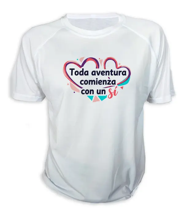 MERCHANDMANIA CAMISETA frase motivadora amor aventura san valentin tshirt - 1