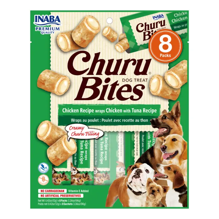 Inaba Churu Bites de Pollo y Atún Snacks para Perros - 8 uds de 8 x 12gr - 1