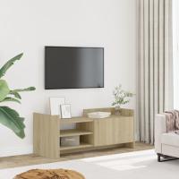 vidaXL Mueble para TV madera contrachapada negra 100x35x40 cm en color Negro/Gris hormigón/Marrón roble y más | almacenamiento funcional diseño moderno para baño dormitorio sala - details 6