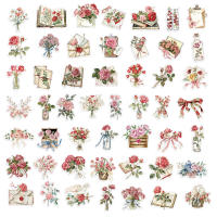 50PCS Pegatinas De Flor Y Letra Para Computadora Móvil Libros DIY Material Plástico Decoración Estética Para Manualidades - details 3