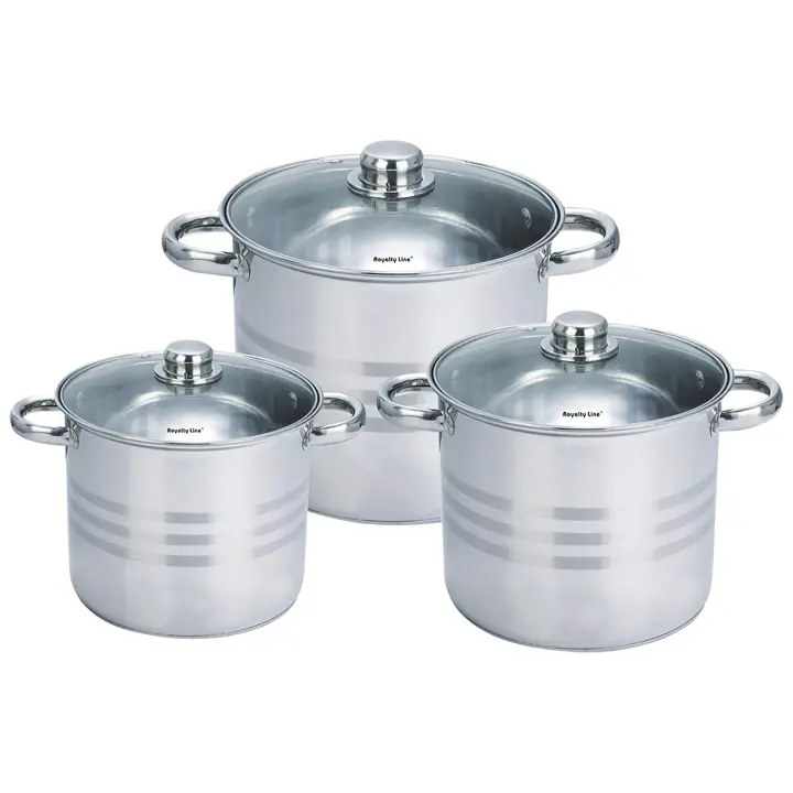 Set 3 Ollas Altas con Tapa Cristal RL-SP2 (10,6L - 8,8L - 6,8L) - 1