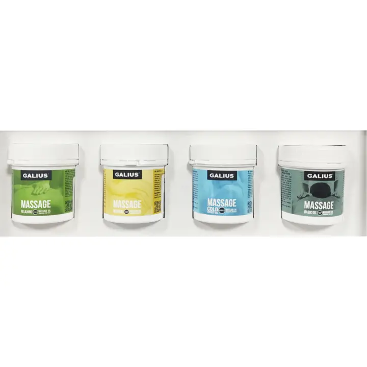 Aceites Solido de Masajes pack 4 botes de 100ml, Neutro ideal para combinar con tus aceites esenciales , Basic con un ligero olor a romero, Relajante mentolado, Efecto frio con árnica, no mancha, no derrama no gotea - 1