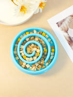 Tazón De Alimentos Para Mascotas Con Diseño Espiral Anti-Enchufe Para Perros Y Gatos Tazón Lento De Alimentos Para Animales De Compañía - details 5