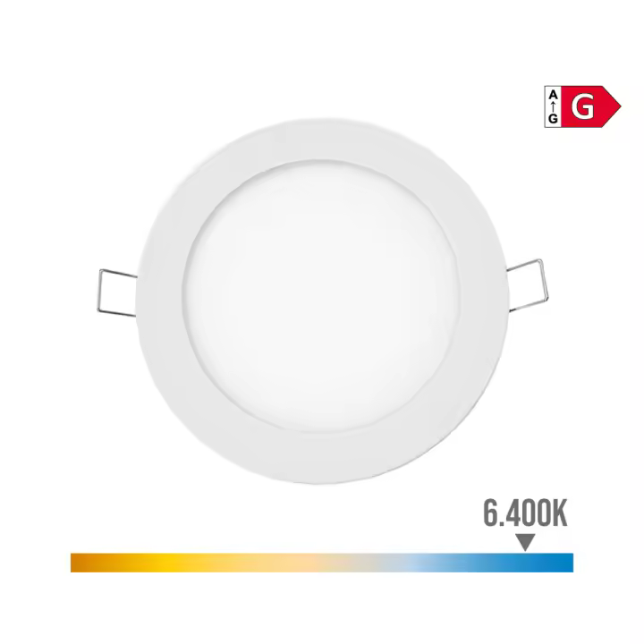 MINI DOWNLIGHT LED EMPOTRABLE REDONDO 6W 6400K LUZ FRIA. COLOR BLANCO Ø11,7cm EDM - 1