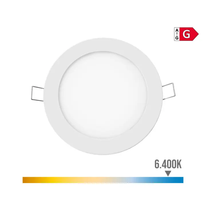 MINI DOWNLIGHT LED EMPOTRABLE REDONDO 6W 6400K LUZ FRIA. COLOR BLANCO Ø11,7cm EDM - 1