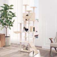 vidaXL Rascador para gatos con postes de sisal 191 cm torre para gatos Color Crema,  Gris claro,  Gris oscuro y mas - details 0