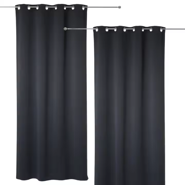 Festëën® Juego de 2 Cortinas Opacas  Pack de dos Cortinas Gruesas de Medida 135x240cm con 8 Ojales cada Cortina - Color Gris Antracita  Certificación OEKO-TEX® - Festeen · ¡Fiestas sin Freno! - 1