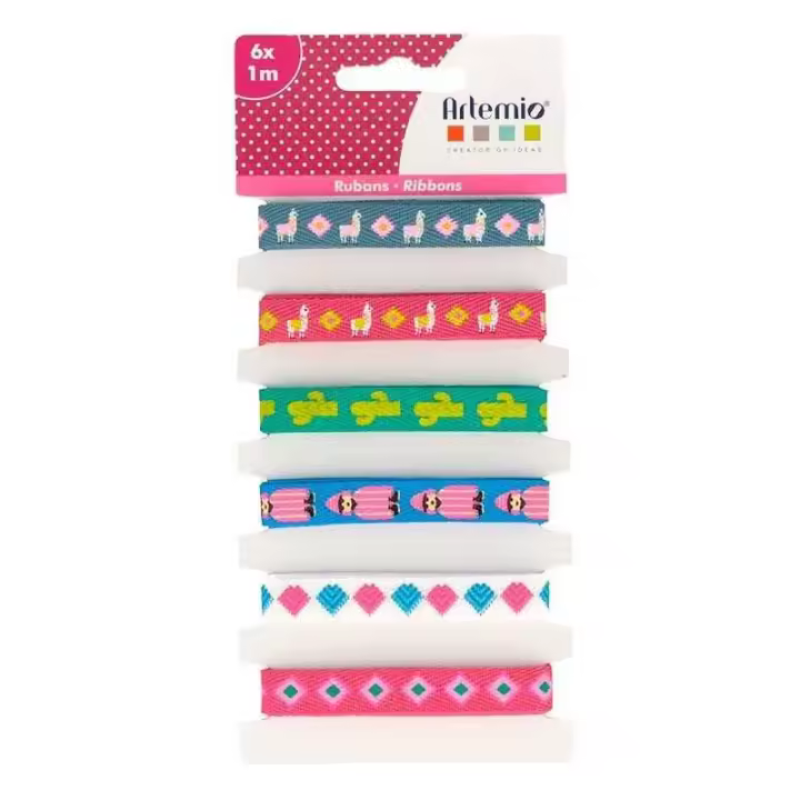 Artemio                             SET CINTAS ESTAMPADA ALPACA LLAMA 10 MMx1 M x 6 UD - 1