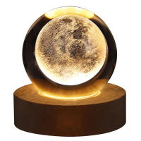 Lámpara De Cristal 3D Con Proyecciones De Galaxia Y Planetas Luz Nocturna USB Para Atmosfera Acogedora Ball De Plasma - details 11