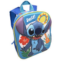 Mochila Stitch 30x25cm, Mochila 3D Escolar Infantil para Niños y Niñas de 2 a 4 años Stitch Disney, Regalo Cumpleaños, Navidad, Reyes, Color Azul, Material Escolar - details 0