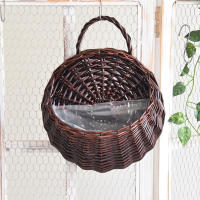 Cesta De Rotura Colgante Para Pared Hecha a Mano Con Vaso De Rattan Decoración De Jardín Y Balcón De Casa Maceta De Flores De Hilo Tejido - details 6