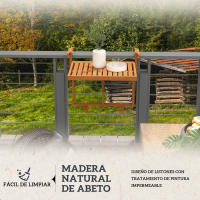 Outsunny Mesa Colgante de Balcón Mesa para Balcón Plegable de Madera con Altura Ajustable en 4 Niveles Carga 20 kg para Terraza 68x65x40,5-55 cm Madera Natural - details 4