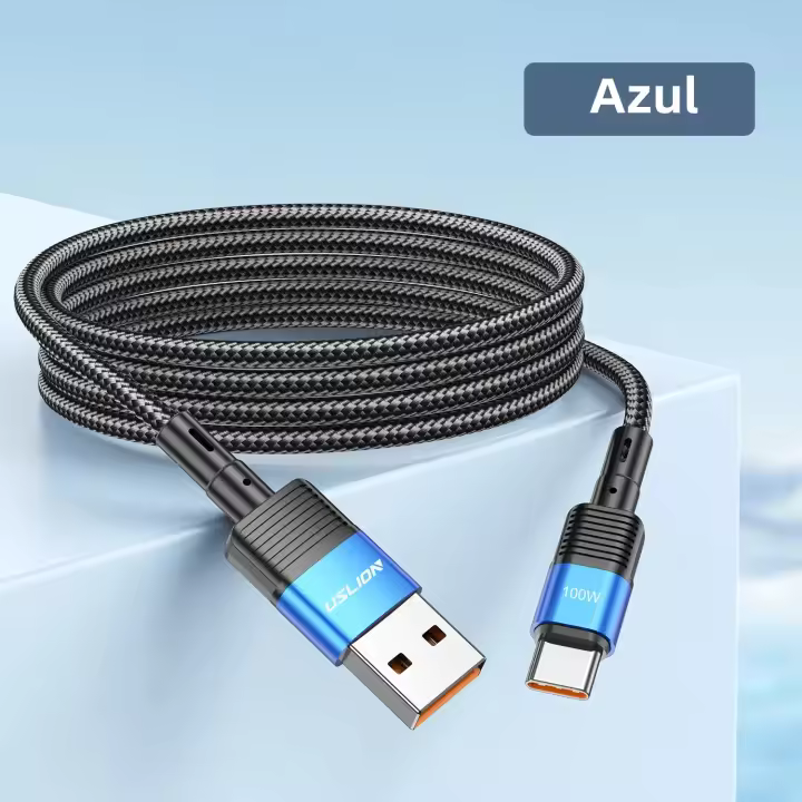 Cable USB Tipo C 100W 5A Carga Rápida Tipo-C Para Huawei Honor Cable De Datos USLION Compatible Con Xiaomi Y Otros Teléfonos - 1