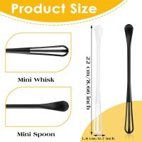 4 mini mezclador multionales, mezclador 2 en 1, mini Cuchara para Azúcar, para Mezcla, Batir, (Negbas y Blancas) - details 0