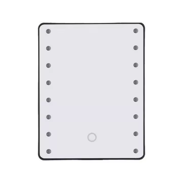 16,8x5x21,3cm Espejo de Maquillaje Iluminado con Soporte, 16 Luces LED Espejo Cosmético de Tocador, Pantalla Táctil, Rotación Libre de 180 °, Fuente de Alimentación 2 Pilas AA (no incluídas) - 1