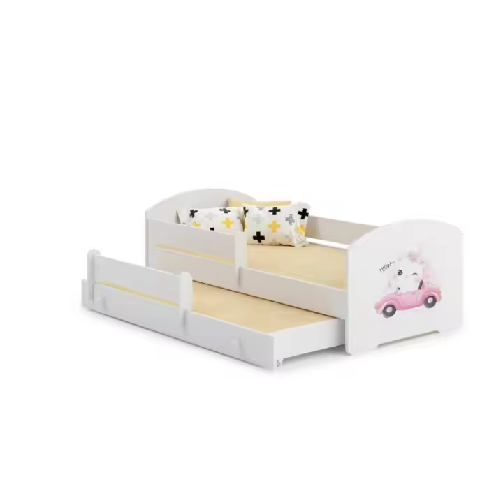 Cama dupla 160 x 80 com colchões e estrados incluídos Kobi Luk Cat - 1