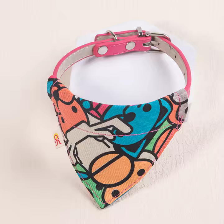 Collar De Gato PU Cuero Ajustable Con Bandana Accesorios Para Perros Pequeños Y Puppies Collar De Cuello Trigon Para Mascotas - 1