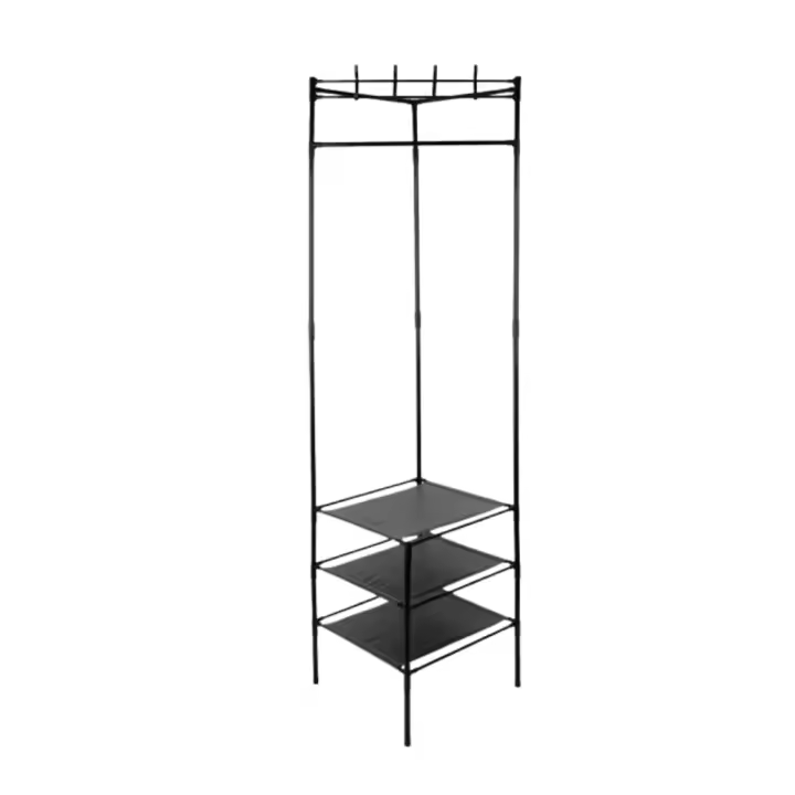 Perchero angular con estantes, fácil instalación estructura metal medidas 180 x 45 cm - 1