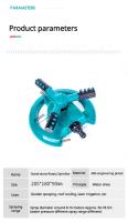 Juego De 4 Aspersores Automáticos Verdes Rotación 360 Grados Riego De Jardín De Verduras Aspersor De Agua Para Riego - details 13