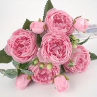 Ramo De Flores Artificiales Peonía De Seda Para Decoración De Casamiento Y Hogar Piezas Pequeñas Diseño De Bouquet Para Interior - details 4