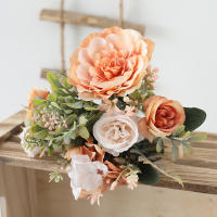 Bouquet De Flores Artificiales Peonía Otoño Rosa Silken Hydrangea Decoración Para Casamiento Hogar Jardín Accesorios De Falsa Planta Para Invierno - details 2