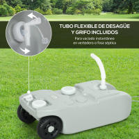 Outsunny Contenedor de Agua 40 L con Ruedas Tanque de Agua Portátil con Manija Metálica y Grifo para Caravanas Autocaravanas Camping al Aire Libre - details 5