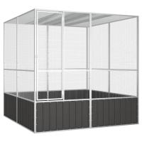 vidaXL Jaula de Pájaros Acero Galvanizado Aves Pajareras Casita Color Gris,  Antracita, y mas - details 0