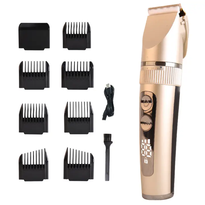 Electric Hair Clippers for Men Quiet LED Display Cordless Rechargeable Hair Trimmers Set - 1