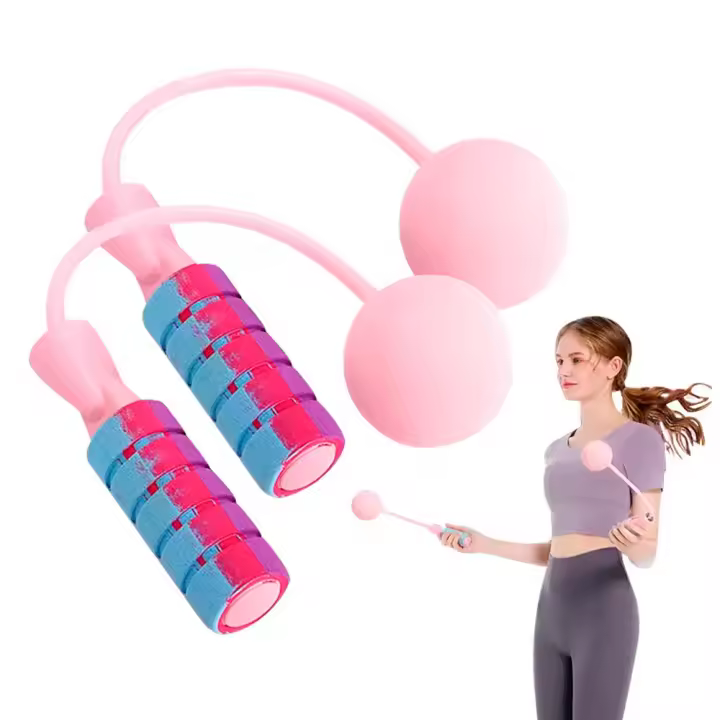 Comba para saltar sin cuerda rosa con mangos ergonómicos, materiales calidad premium , comba ligera para mantenerse en forma, perfecta para ejercicios cardiovasculares, úsala en exterior o interior - 1