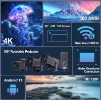 HY320 Mini Projector New Native 720P Android 11 4K 300ANSI Wifi6 BT5.0 Portable Outdoor Cinema 180° Rotating Projector - details 0