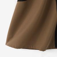 ZANZEA Vestido Corto De Verano Para Mujer Estilo Coreano Colorblock Patchwork Con Bolsillos Grandes Y Manga Corta Moda Casual Vacaciones - details 16