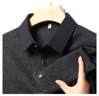 Camisa Polo Larga Con Estampado Hueco Para Hombre Estilo Coreano Moda Negocios T-Shirt De Golf Top De Poliéster Talla M-4XL - details 12