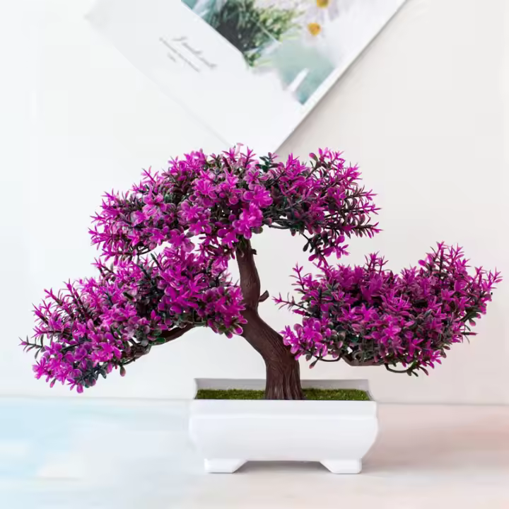 Planta Artificial De Bonsái En Maceta Pequeña Decoración Para Hogar Y Habitaciones Arreglo De Jardín Adorno De Mesa De Escritorio - 1