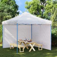 vidaXL 2x Pared Lateral Carpa Fiesta conllera PE Cenadores Exterior Color Azul,  Blanco,  Antracita y mas - details 1
