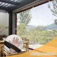 Lonas transparentes impermeables con ojales, para Patio, para cubrir invernadero, porche, dosel, planta, Camping, 1 ud. - details 1