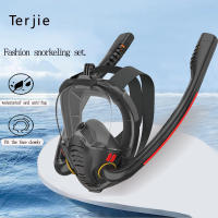 Máscara de snorkel de cara completa, doble tubo de silicona, máscara de buceo completamente seca, máscara de natación para adultos, gafas de buceo - details 1