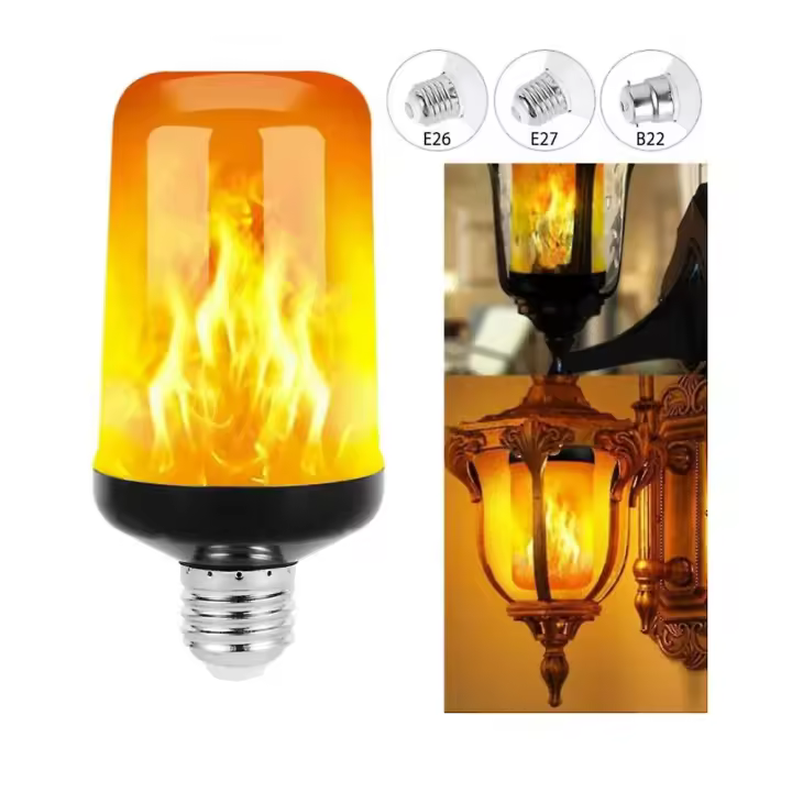 B22/E12/E14/E27 Led parpadeo llama bombilla Ardiente Fuego Efecto Noche lámpara - 1