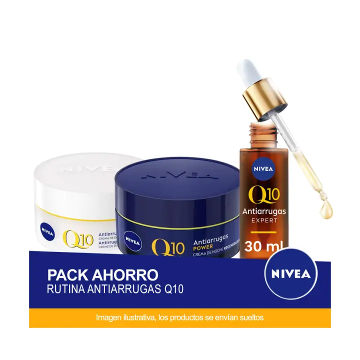 NIVEA Pack Ahorro Q10 Serum Antiarrugas Doble Acción + Crema de Día FP30 + Crema de Noche - 1