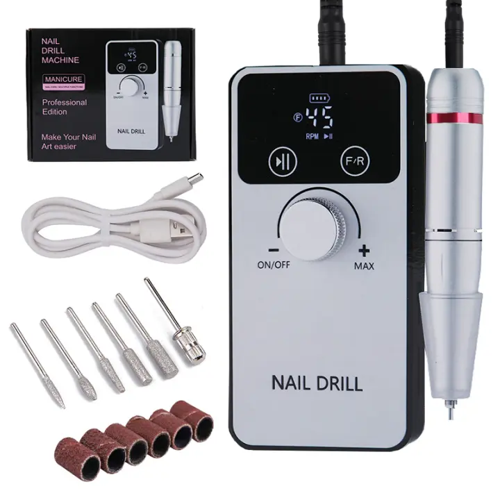 Nueva Máquina De Uñas Eléctrica Profesional 45000RPM Recargable Accesorios De Uñas Pulidora De Esmalte De Uñas Gel Bajo Ruido - 1