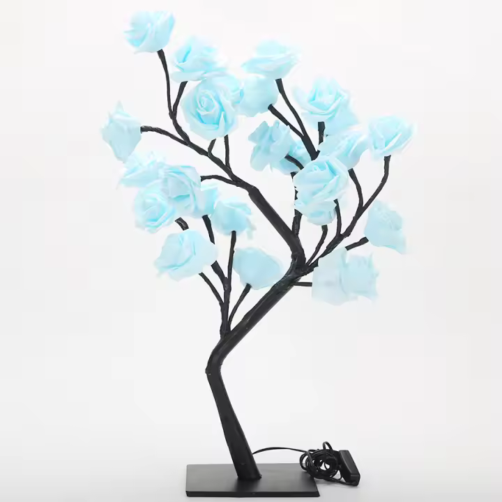 Lámpara De Noche En Forma De Rosas Con 24 LED Luz Fairy USB Para Decoración De Hogar Fiesta Navidad Boda Dormitorio Regalo - 1