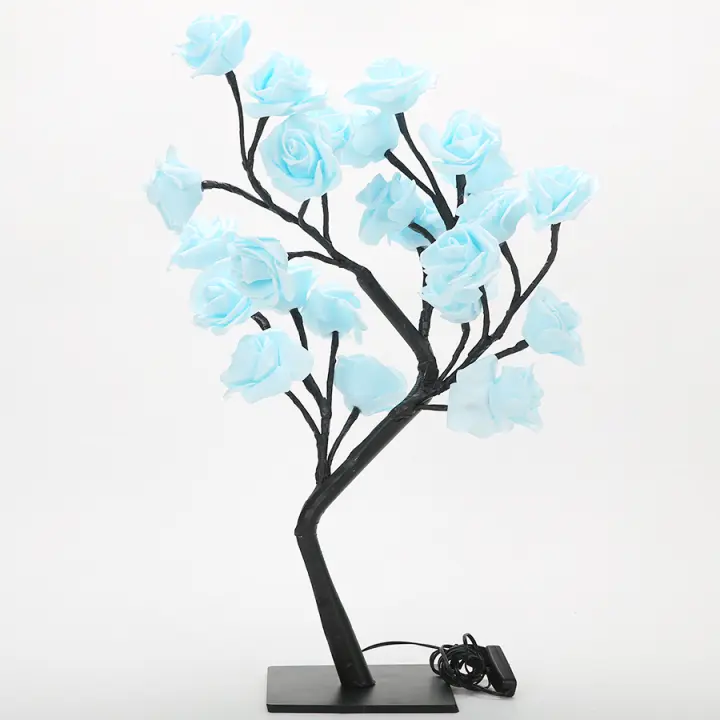 Lámpara De Noche En Forma De Rosas Con 24 LED Luz Fairy USB Para Decoración De Hogar Fiesta Navidad Boda Dormitorio Regalo - 1