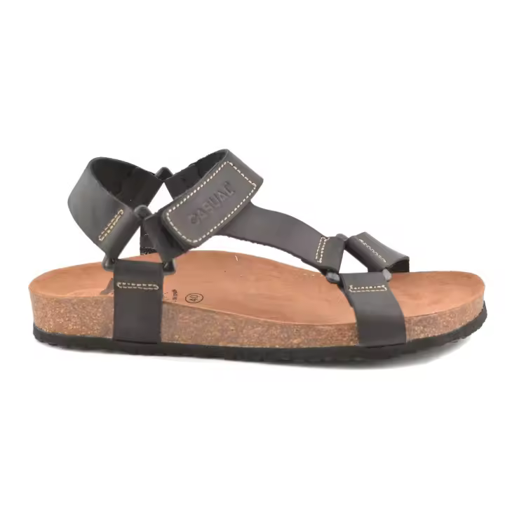 Sandalias Bio de hombre de piel negra by Casual Piel Piel Bio de Piel - 1