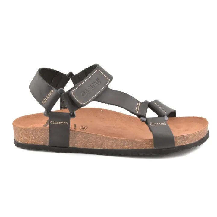Sandalias Bio de hombre de piel negra by Casual Piel Piel Bio de Piel - 1