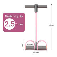 Banda De Resistencia 4-Tubo Para Yoga Pedal Puller Bandas Elásticas De Entrenamiento De Fitness Para Abdomen Cintura Brazos Color Rosa Y Gris Unisex - details 2